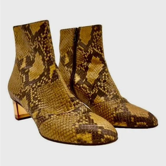 Dries Van Noten Snakeskin Ankle Boots size 37.5 - Picture 1 of 8